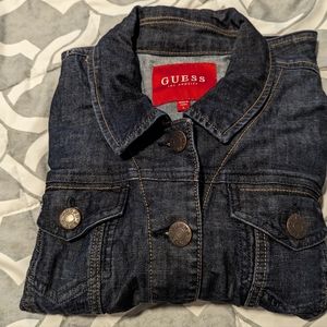 Guess blue jean jacket, size large